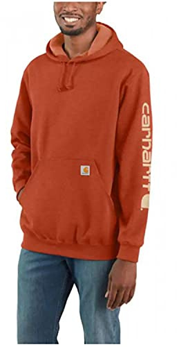 Carhartt Mens Polycotton Stretchable Sleeve Logo Hooded Sweatshirt Top