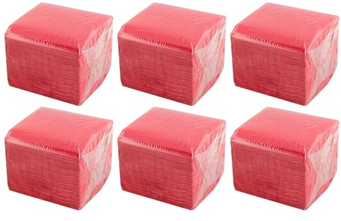 Hostelnovo - 600 Stück rote Tischservietten - Einwegpapier - Mikropunkt - 10x10cm (gefaltet) und 20x20cm (aufgeklappt) - Ideal für Catering-Events, Bars und Partys