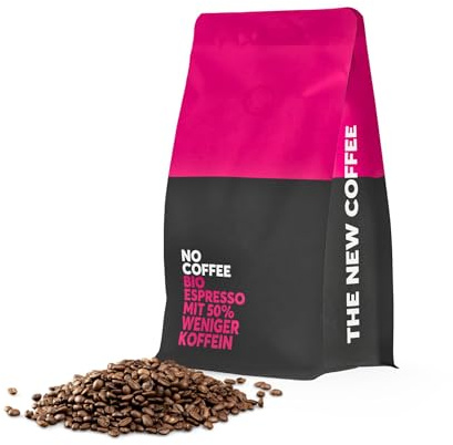 No Coffee® Premium Bio Espresso Bohnen entkoffeiniert - 50% weniger Koffein (250g) | Entkoffeinierter Espresso koffeinfrei | Decaf Kaffeebohnen | Decaf Coffee Beans