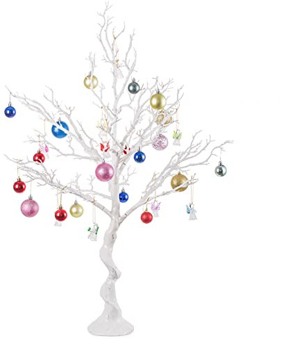 NUPTIO Weißer Weihnachtsbaumzweig, künstlich, 80 cm hoch, Manzanita-Baum, Halloween, Tafelaufsatz, Hochzeit, Tafelaufsätze für Tische, dekorativer Ornament, Display-Baum für Dekoration, Hochzeiten (1
