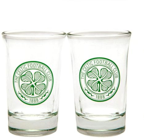 Celtic FC Celtic Two Pack Shot Glasses Shot Glasses, Multicoloured, Unique