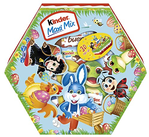 Ferrero Kinder Mix Osternest ,143 g, verschiedene Minis & Hohlfiguren, Ostern , ideal als Geschenk