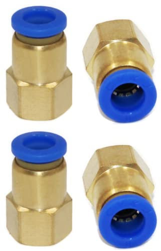 Lot de 4 raccords pneumatiques avec filetage femelle 1/8 1/4 vers tuyau 4-12 mm - Raccord Push In - Qualité industrielle (3/8 - 6 mm)