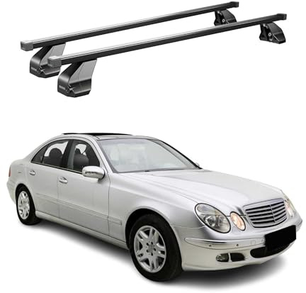 Dachträger Querstäbe Menabo kompatibel mit Mercedes E-Klasse W211 2002-2009 Dachgepäckträger Dachgepäckträger Dachgepäckträger Dachstück Stahl 2X Dachgepäckträger Dachgepäckträger 75kg