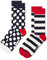Happy Socks Unisex 2-pack Classic Big Dot, Blau, Rot, Weiß, 41-46 EU