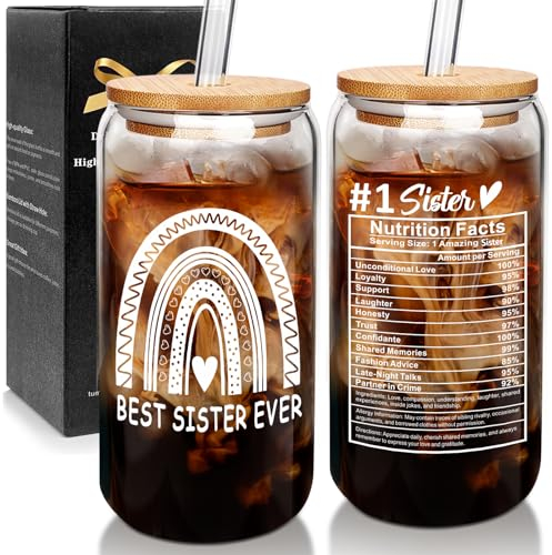 Mason Life Regalos para hermanas de hermana, regalos para hermanas, regalos de cumpleaños para hermana, regalos del día de la madre para hermana, taza de café de 20 onzas, regalos para hermana mayor