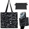 Borsa Tela per le Donne, Riutilizzabili Carino Grande Gatto Borsa di Tela Borse di Tela con Zip e Tasche Shopper Bag, con Sacchetto a maglia per il Lavoro Scolastico Spiaggia Viaggi Shopping (Nera)