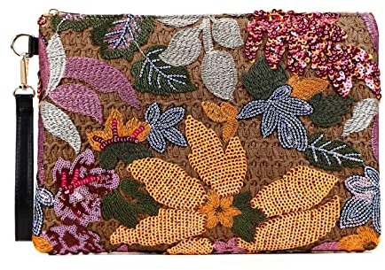 ER.Roulour Damen Clutches Stroh Abendhandtasche Strandtasche Gewebt Geldbörse Bunt Handtasche Sommer Strand Stroh Clutch für Hochzeit Party Urlaub (Bunt)