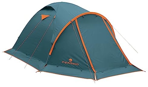 Ferrino Skyline 3-Fiberglass, Tenda da Campeggio Unisex Adulto, Blu e Arancione, 3 posti