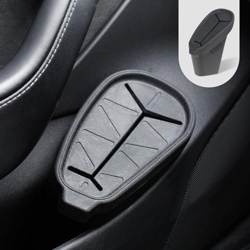 Slow Slog Trash Can for Tesla Model 3, 2017-2023, Black, 800ml, Driver Door, Leakproof, PC+TPE Material