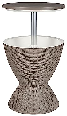 Beliani Mesa Nevera Gris Pardo 48 cm Polipropileno Enfriador Ajuste de Altura Aisa