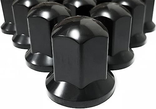 60 STK x 32 mm Schwarze Radmutternkappen ABS Plastik Lange Kappen für LKW Truck Anhänger Bus Wohnwagen Radmutterschutz Zubehör