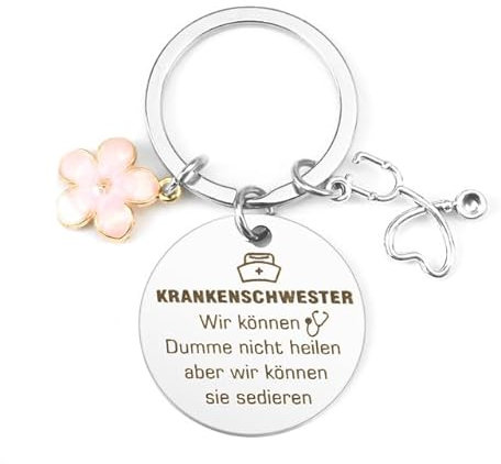 BOMEON Schlüsselanhänger Krankenschwester, Krankenschwester Geschenke, Geschenk für Krankenschwester, Krankenschwester Geburtstagsgeschenk Wir können Dumme nicht heilen