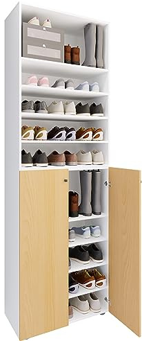 VCM XL Holz Großer Schuhschrank Schuhregal Groß Stiefel Dielenmöbel Lona 10 Fächer