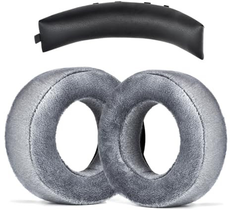 XBERSTAR Ersatz-Ohrpolster, kompatibel mit Beyerdynamic DT700 Prox DT900 Prox Kopfhörer (normale graue Ohrpolster + schwarzes Kopfband)