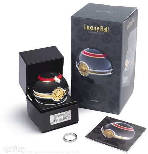 The Wand Company Original Poké Ball Authentic Replica - Realistic, Electronic, Die-Cast Poké Ball with Display Case Light Features – Officially Licensed by Pokémon