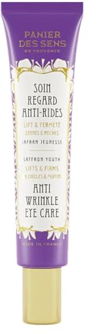 Panier des Sens – Faltencreme Augenpartie von Frauen – Hyaluronsäure + Safran-Extrakt – Hautstraffung – Gesichtspflege – Made in France – 97% Natürliche Inhaltsstoffe – 15ml