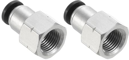 PATIKIL Push-to-Connect-Fittings, 2 Stück 4mm Außendurchmesser Rohr auf 1/8 Zoll NPT weibliches Gewinde Luftleitungs-Schnellverbindungs-Fittings