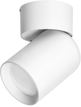 Miratic Deckenlampe Spotlight Schwenkbarer Geeignet für GU10 Glühbirne max.12W(nicht enthalten) Deckenstrahler Lampe Küche Wohnzimmer Schlafzimmer Büro IK09 (Aufputz, runder Sockel, weiß)