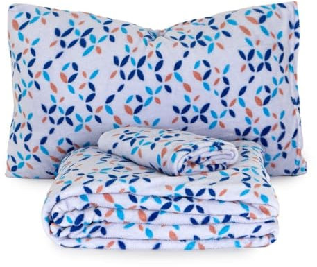 Morbidissimi Set lenzuola Completo letto in Pile Coral art. Cinzia, Termico, Morbido, Caldo per letto Una piazza e mezza BLU
