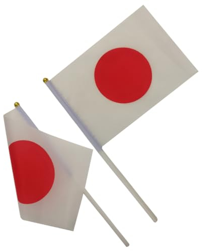 KICHOUSE 100 Stück 2020 Länderflaggen auf Stick schreibtischdeko schreibtisch dekoration handgehaltene Stockfahnen Banner-Flaggen handgehaltene Fahnen Auf Bestellung Japan