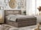 MKS MEBLE Boxspringbett 140x200 mit Led Samt Braun, Polsterbett 140x200 mit LED Kopfteil, Multipocket Matratze H3, Doppelbett mit Bettkasten Stauraumbett - GOLD-5-KING - Velvet Braun