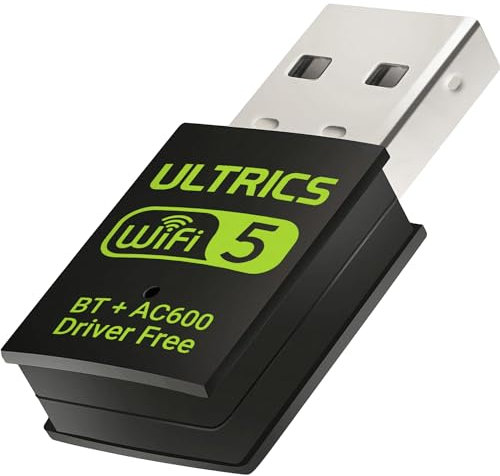 ULTRICS Bluetooth Clé WiFi USB pour PC, 5GHz/2.4GHz Carte WiFi Dongle Bluetooth 5.0 Carte, 600 Mbps Double Bande 5GHz/2.4GHz Adaptateur USB sans Fil pour Windows 11/10/8/8,1/7/XP, Mac 10.9-10,15