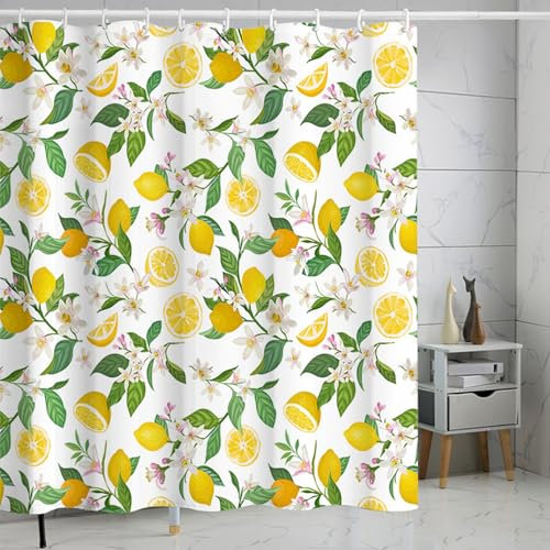 FAIRYGATE Bathroom Curtains Shower Curtain Garden Floral Scenery Picture Shower Curtains Outdoor Flowers View Waterproof Polyester Fabric Washable Bath Curtains with Hooks B9710