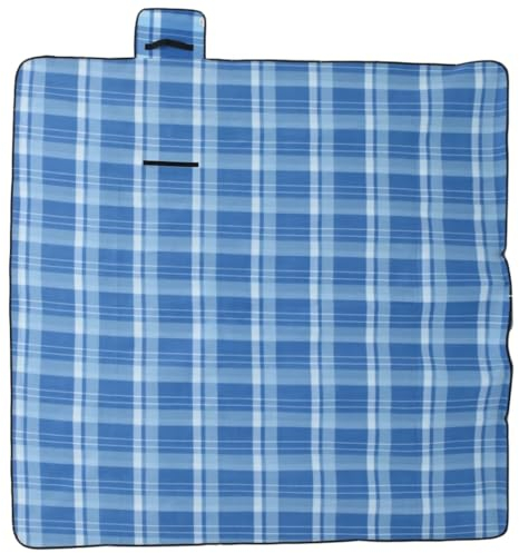 vidaXL Picknickdecke Faltbar Blau Kariert 200x200 cm Samt