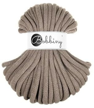 Flechtkordel Jumbo - 9mm - Baumwollkordel Baumwollgarn Garn Kordel Makramee Schnur Kordelband Natur Baumwolle DIY-Basteln 30m - Coffee
