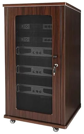TV Rack HiFi Regal Audio Schrank,Medienaufbewahrungsschrank,DVD-Schrank,Medienkonsole für DVD-Player mit Speicher,Platz Sparen,für DVD-Player/Spielekonsolen/Router/Mediengeräte.(Gray walnut,60x60x120c