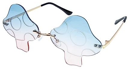 VALICLUD 4 Paare Partyglas sonnenbrillen sonnenrbille bläulich unregelmäßige Brillen Sonnenbrille über Brille für trendige sonnenbrille Foto-Requisite schicke sonnenbrille Metall Sky-blue