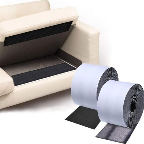 Nastro adesivo con velcro, 10 cm x 6 m, antiscivolo, per cuscini, in nylon, arrotolato, autoadesivo, per il fissaggio a casa e ufficio