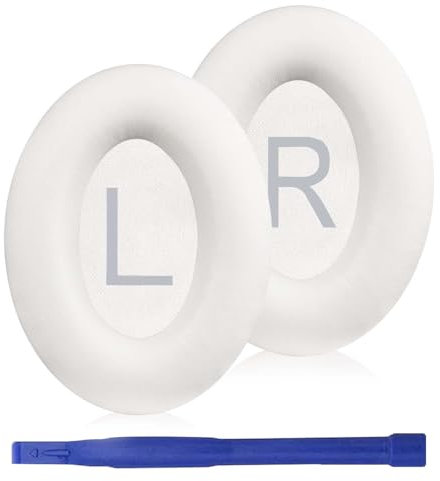 Adhiper Replacement Ear Pads for Bose QuietComfort 45 (QC45)/QuietComfort SE (QC SE)/New Quiet Comfort Wireless Headphones, Earpads with Softer Leather and Noise Reducing Foam (White Smoke)