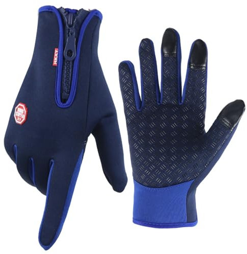 Argumub Thermo Handschuhe, Premium Thermohandschuhe, Unisex-Winterhandschuhe Mit Touchscreen Warm Wasserdicht, Geeignet für Radfahren Im Freien (Dunkelblau, XL)