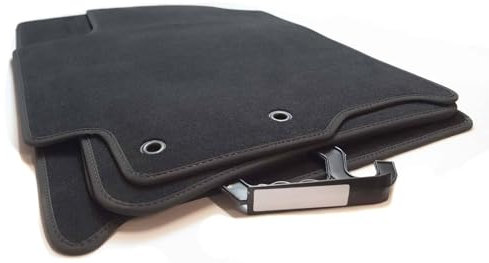 Fußmatten passgenau für Kia Rio IV und Kia Stonic (ab 2017>) Velours Matten Fußmatten Set Schwarz 4-teilig Wetterfest Antirutsch