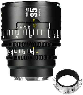 7artisans 35mm T2.1 Infinte Series Professional Full Frame Manual Cine Lens Compatible for EF Mount for Photography Filmmaking,Black