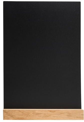 Exacompta - Réf. 84240D - Carton de 10 supports à message avec socle bois A4, tableau de table - Ardoise Porte-menu double-face - Pour café, bar, restaurant, Foodtruck - 21 x 5,2 x 29,7 cm - Noir