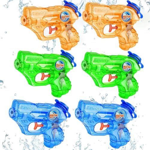 6 Stück Wasserpistole Klein, Wasserpistole für Kinder, Spielzeuge Mini Wasserpistolen, Kinder Spritzpistole, für Sommer Spielzeug Strand Toys Garten Pool Party Mitgebsel