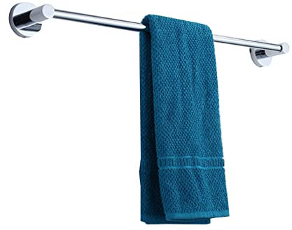 Barra portasciugamani in acciaio inox lucido, 60 cm, montaggio a parete, asta singola, per bagno, cucina e toilette, porta asciugamani moderno e accessori da bagno eleganti