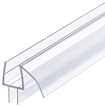 Frameless Shower Door Bottom Seal with Drip Rail, Prevents Leaks and Creates Water Barrier