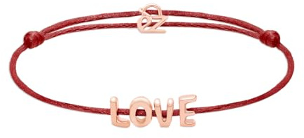 Echtzeit Armband Love Letters - Edelstahl oder mit 14 Karat Vergoldung an modischem Stoffband - hypoallergener Schmuck - Stoffarmband mit Buchstaben - Geschenk für Damen