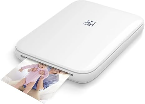 Generisch Mini-Bluetooth-Taschen-Drucker, tolle Farbfotos auf Zink-Aufkleber, 51 x 76 mm (2 x 3 Zoll) ohne teure Patronen! Kompatibel mit Android iOS USB-Aufladung