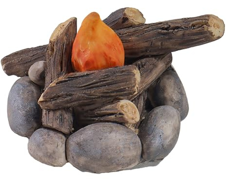 Feuerschalenmodell: Miniatur-Feuerstelle aus Harz, Dekoration der Feuerszene, simuliertes Flammenmodell aus Stein, Landschaftszubehör | Falsches Ornament für CAS