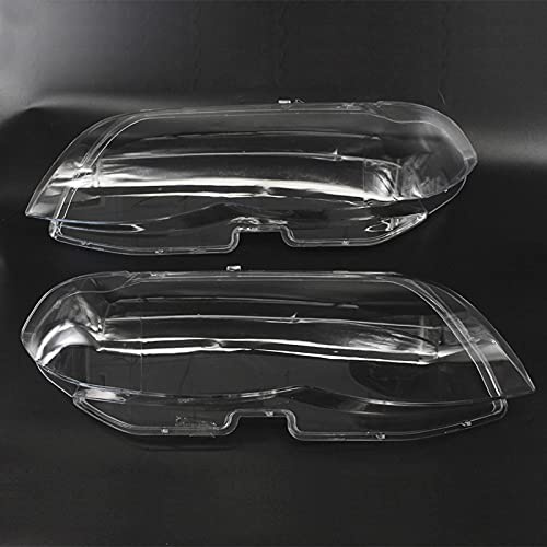 Aumotop Scheinwerferlinsenabdeckung für X5 E53, Hochwertiger Ersatz, 1 Paar Transparente Scheinwerferabdeckung für Halogen- und Xenon-Scheinwerfer, Weißer Kunststoff, 2 X Scheinwerferabdeckung