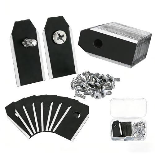 KOXXIAMOQ 20 Pcs Replacement Robotic Mower Blades, Stainless Steel Universal Replacement Robot Lawn Mower Blades for Robotic Lawn Mowers, with 20 Screws(Black)