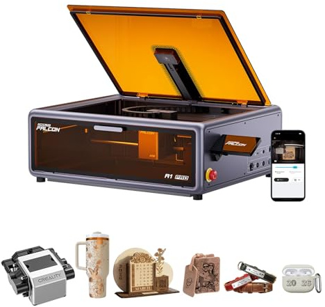 Creality Falcon A1 Pro 20W Laser Graviermaschine, Geschlossen Lasergravierer Laser Cutter mit Intelligenter Kamera, Touchscreen, Präziser Autofokus, App Steuerung