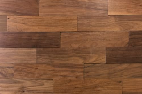 wodewa | Wandverkleidung Holz Nussbaum selbstklebend | 1m² 3D Echtholz XL-Paneele 400x80mm | Schlafzimmer Wohnzimmer Edel Dunkel | Made in Germany | geölt 400