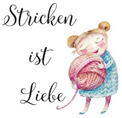Stricken ist Liebe: handliches Stricktagebuch mit 120 karierten Seiten als Geschenk für Strick-Fans | Strickmuster | Projektbuch | Journal | Notizbuch