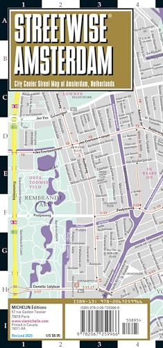 Streetwise Amsterdam Map: Laminated City Center Street Map of Amsterdam, Netherlands (Michelin Streetwise Maps)